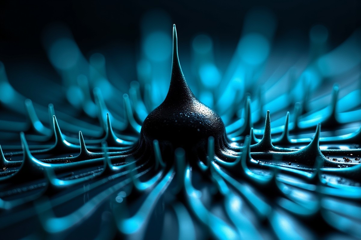 Dendritic field-line branching in ferromagnetic fluid