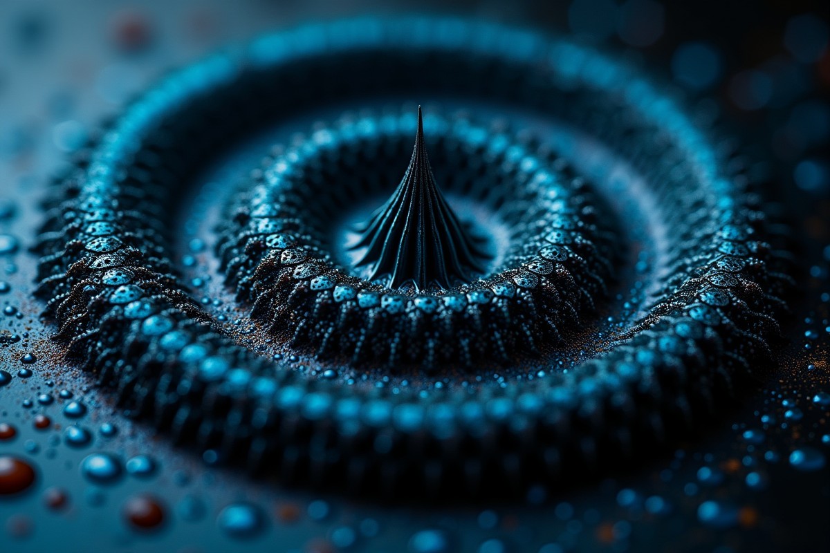 Dense hexagonal spike micro-structure resolving under magnetic influence